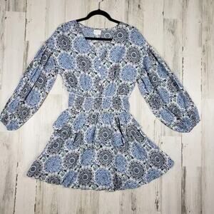 Dee Elly 3/4 Sleeve Lightweight Elastic waist Mini Dress Women's Size Small